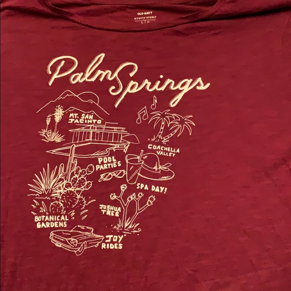 Maroon old navy shirt .